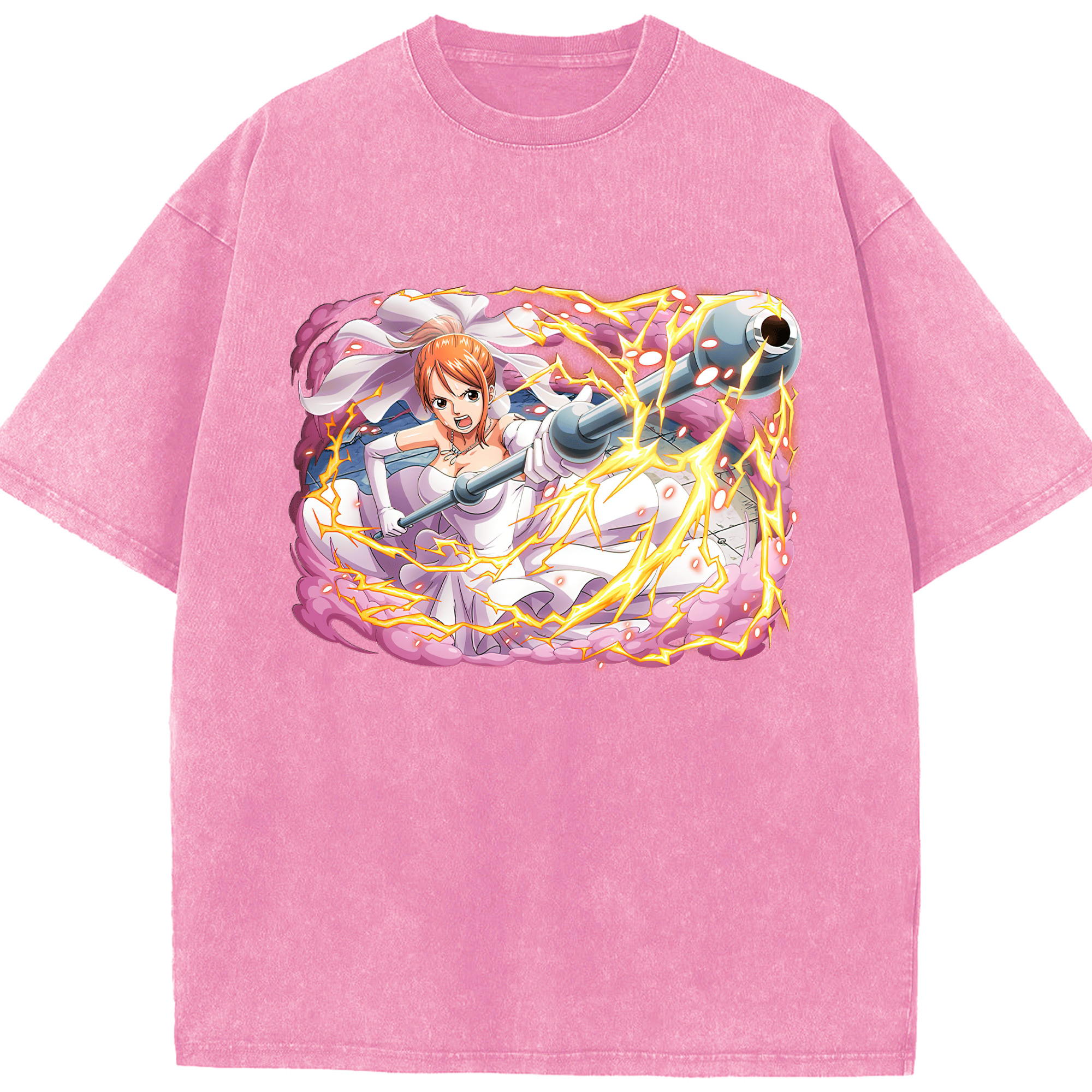 ワンピース ナミ ONE PIECE Nami 綿100% ヴィンテージ風 半袖Tシャツ（フロントプリント）